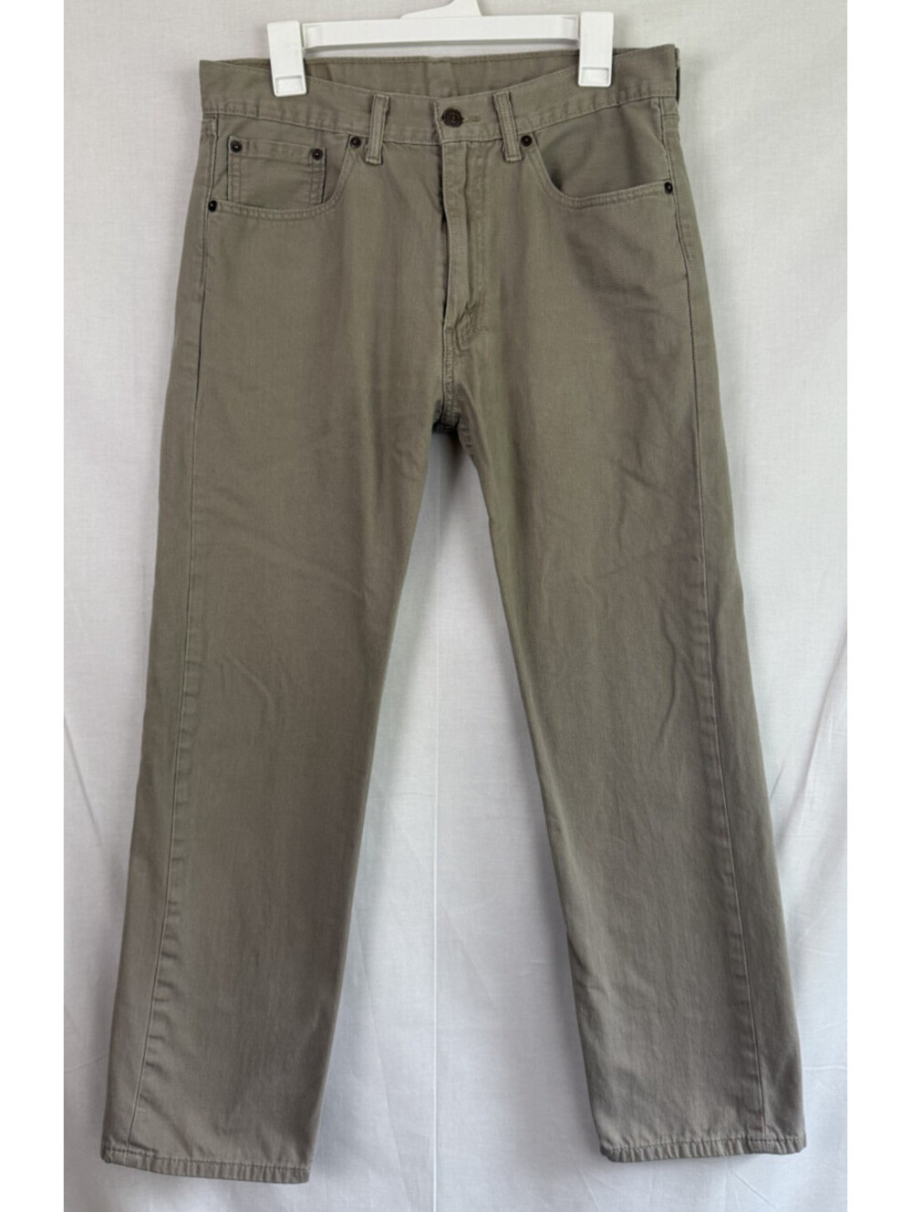 Levis 505 Mens 33 x 30 Jeans Regular Fit Straight Leg Tan White Tab